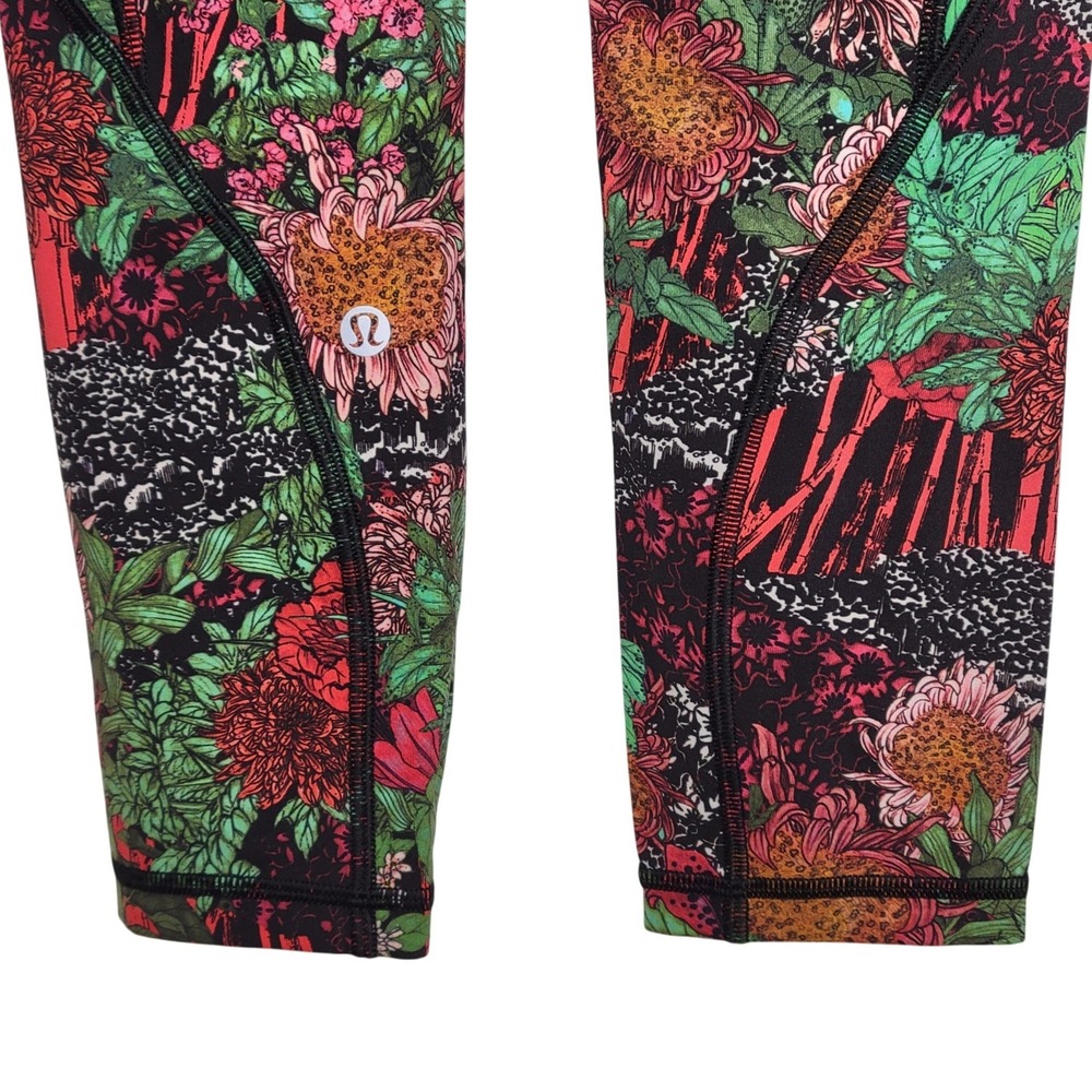 Lululemon Time to Sweat Crop Leggings 2 Floral Zen Garden Cottagecore Summer - Picture 8 of 9
